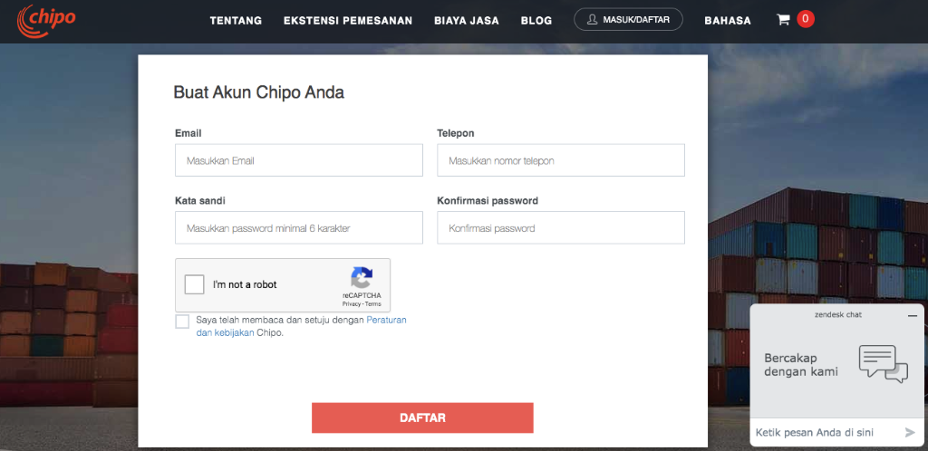 Buat Akun Chipo Indonesia